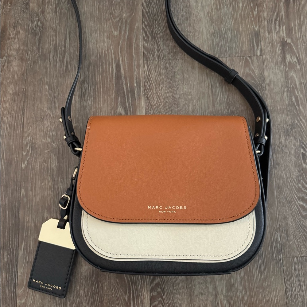 Marc Jacobs Black, Tan, and Cream Crossbody Bag